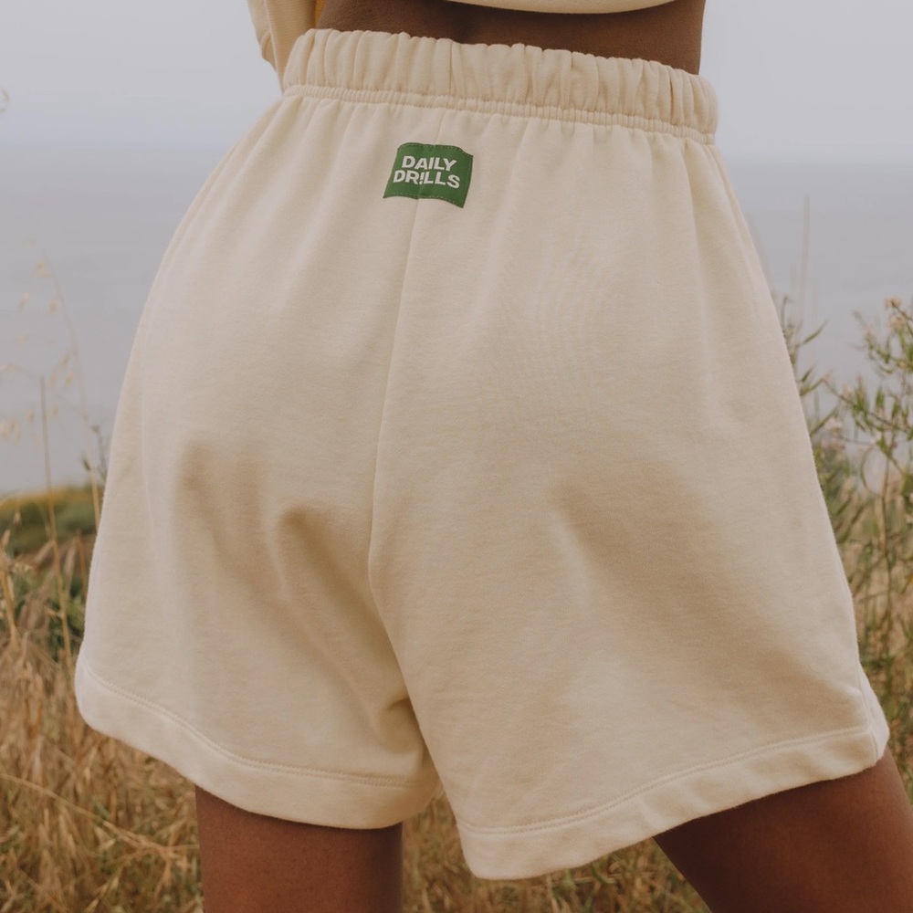 Daily Drills Cream Women’s High-Waist Lounge Shorts